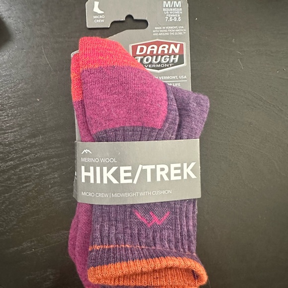 Darn Tough Women's Merino Wool Hike/Trek Socks - Purple and Orange - Picture 1 of 2